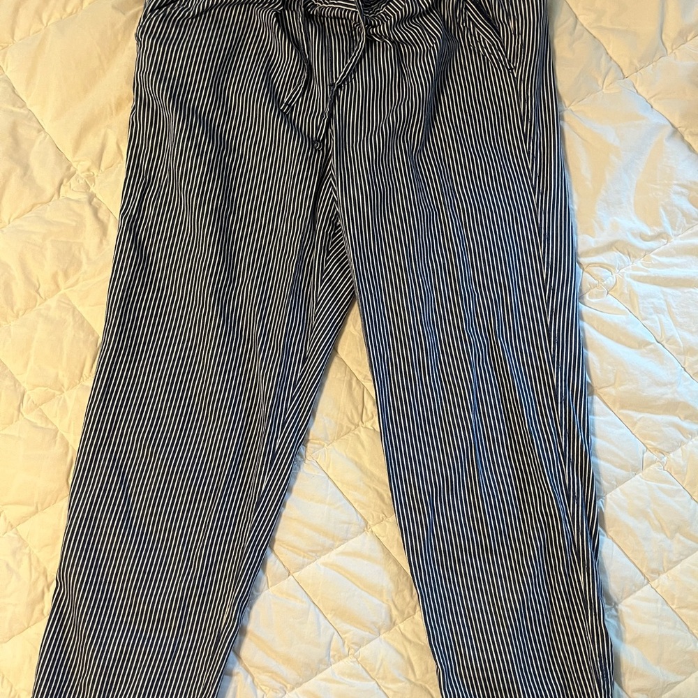 GAP Blue and White Striped Easy Pants